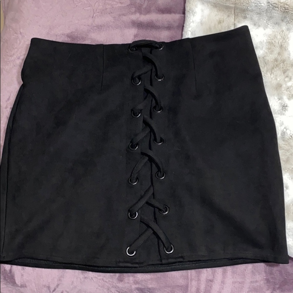 Black velvet skirt